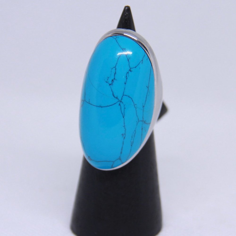 Silver and Turqouise Ring Size 7